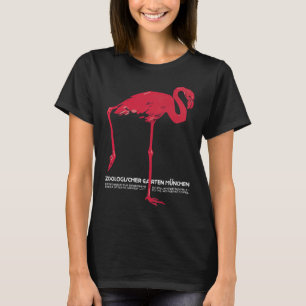 Vintage Pink Flamingo Bird at Germany Munich Zoo T-Shirt