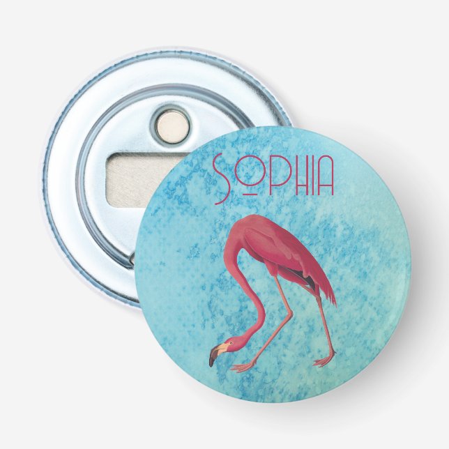 Vintage Pink Flamingo Bottle Opener (Front)