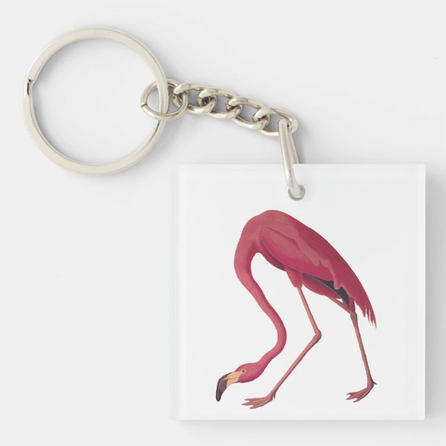 Vintage Pink Flamingo  Keychain (Front)