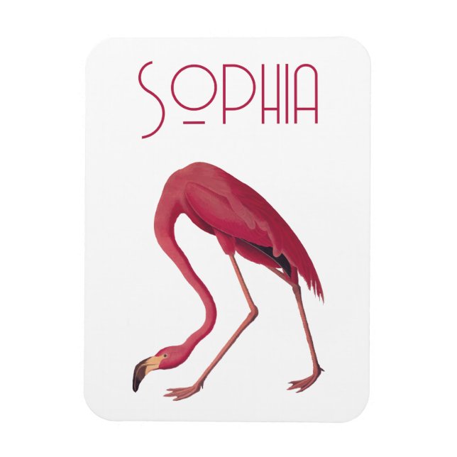Vintage Pink Flamingo Magnet (Vertical)