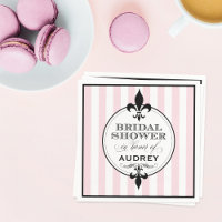 Vintage Pink Fleur de Lis French Bridal Shower
