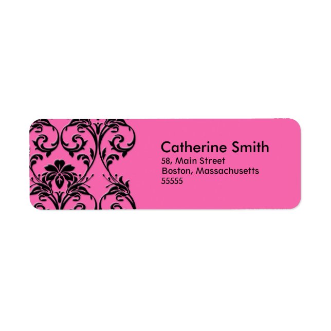 Vintage Pink Floral Address Labels (Front)