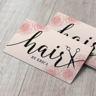 Vintage Pink Floral Hair Salon Appointment Card