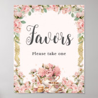 Vintage Pink Floral High Tea Bridal Shower Favours