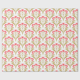 Vintage Pink Floral Seamless Pattern   Shabby Chic Wrapping Paper