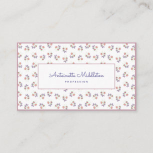 Vintage Pink Floral Sweet Peas Watercolor Unique Business Card