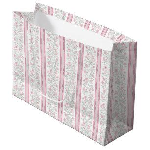 Vintage Pink Floral Wildflowers Coquette Large Gift Bag