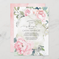 Vintage Pink Flowers and Greenery Baby Shower