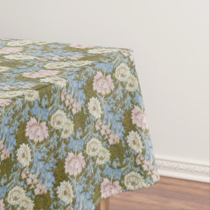 Vintage Pink Flowers William Morris Chrysanthemum Tablecloth