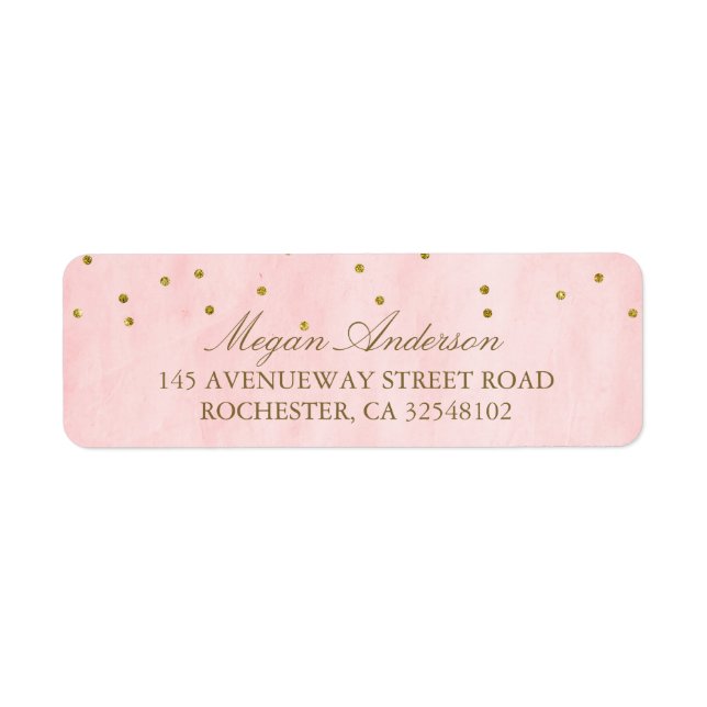 Vintage Pink Gold Confetti Wedding (Front)