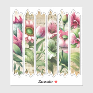 Vintage Pink & Green Florals Washi Tape Scrapbook