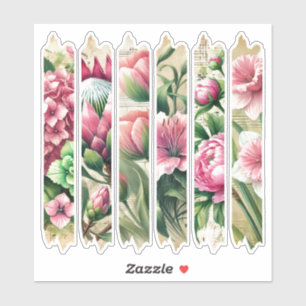 Vintage Pink & Green Flowers Washi Tape Journal