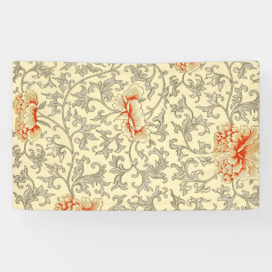 Vintage Pink Grey Artwork Botanical Floral Banner