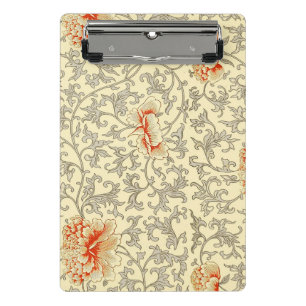 Vintage Pink Grey Botanical Floral Mini Clipboard