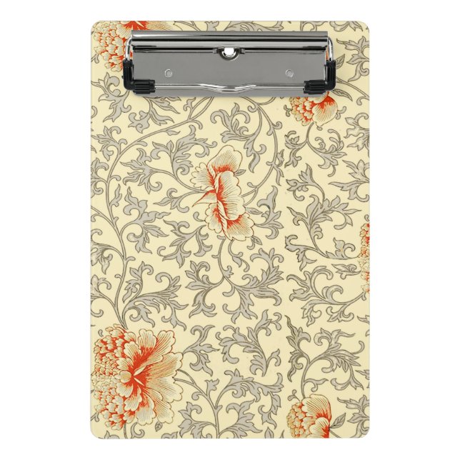 Vintage Pink Grey Botanical Floral Mini Clipboard (Front)
