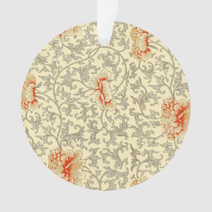 Vintage Pink Grey Botanical Floral Ornament