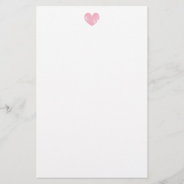 Vintage pink heart wedding stationery paper (Front)