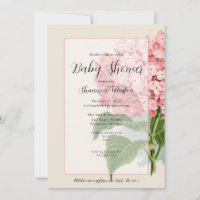Vintage Pink Hydrangea Floral Baby Shower