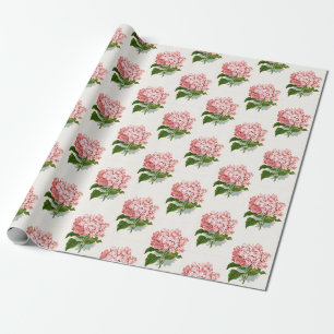 Vintage Pink Hydrangea Floral Pattern Gift Wrapping Paper