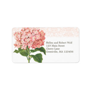 Vintage Pink Hydrangea Label