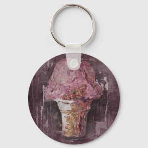 Vintage Pink Ice Cream Keychain