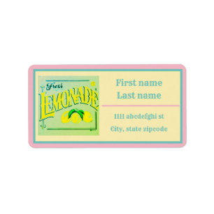 Vintage pink lemonade sign address label