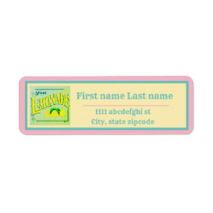 Vintage pink lemonade sign return address label