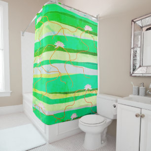 Vintage Pink Lotus Shower Curtain