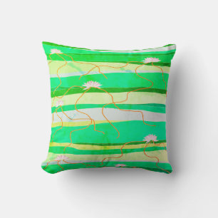 Vintage Pink Lotus Throw Pillow