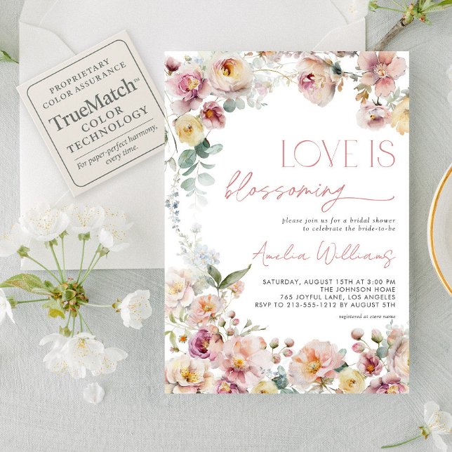 Vintage Pink Love is Blossoming Bridal Shower Invitation (Creator Uploaded)