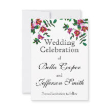 Vintage pink magenta watercolor roses