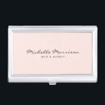 Vintage Pink Makeup and Beauty Card Case<br><div class="desc">Coordinates with the Vintage Pink Makeup and Beauty Business Card Template by 1201AM. Your name is elegantly styled in a cursive font for a classic,  vintage feel on this personalized business card case. A great gift idea for makeup artists,  stylists,  salon owners,  nail artists and more. © 1201AM CREATIVE</div>