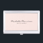 Vintage Pink Makeup and Beauty Card Case<br><div class="desc">Coordinates with the Vintage Pink Makeup and Beauty Business Card Template by 1201AM. Your name is elegantly styled in a cursive font for a classic,  vintage feel on this personalized business card case. A great gift idea for makeup artists,  stylists,  salon owners,  nail artists and more. © 1201AM CREATIVE</div>