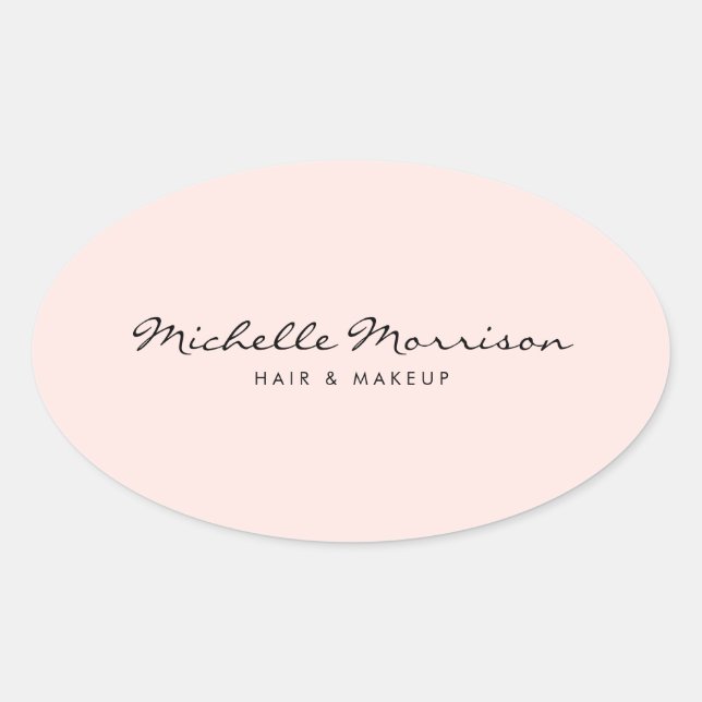 Vintage Pink Makeup and Beauty Personalized Oval Sticker (Front)