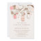 Vintage Pink Mason Jars Floral Wedding Invitation