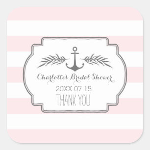 Vintage Pink Nautical Bridal Shower Favour Tags