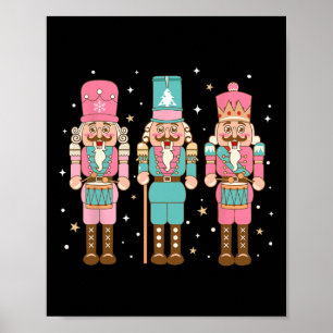 Vintage Pink Nutcracker Squad Women Girl Kids Pink Poster