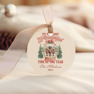 Vintage Pink Nutcracker Wonderland Classic Round Sticker