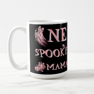 Vintage Pink One Spooky Mama Coquette Coffee Ghost Mug