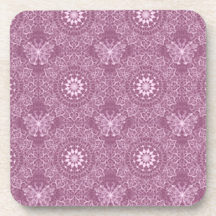 Vintage Pink Pattern Coaster