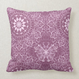Vintage Pink Pattern Throw Pillow
