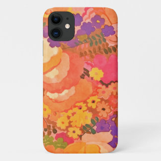 Vintage Pink Peach Flowers Botanical Watercolor iPhone 11 Case