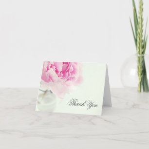 Vintage Pink Peony Mason Jar Thank You Card