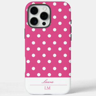 Vintage Pink Polka Dot iPhone 16 Pro Max Case