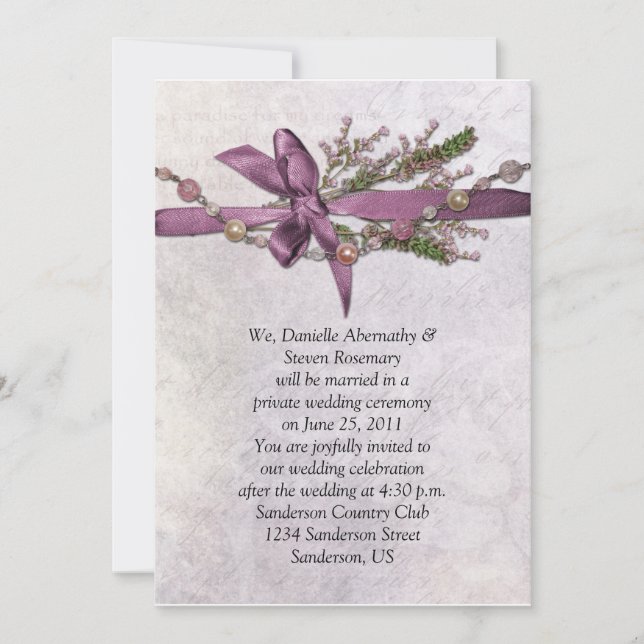 Vintage Pink Post Wedding Celebration Invitation (Front)