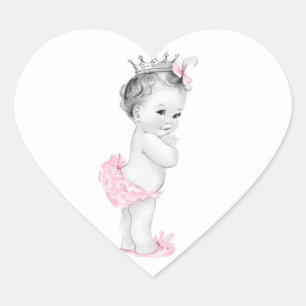 Vintage Pink Princess Baby Shower Stickers