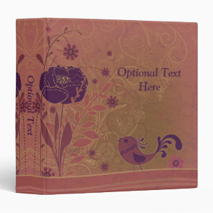 Vintage Pink Purple Flowers and Birds Photo Album Binder