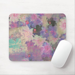 Vintage Pink Purple Lace beautiful flower Mouse Pad