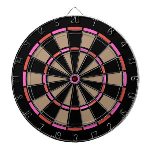 Vintage Pink Red and Black  Dartboard