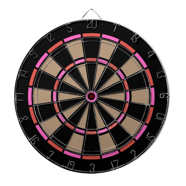 Vintage Pink Red and Black  Dartboard (Front)